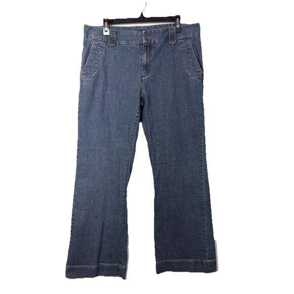 Eddie Bauer Wide Leg Jeans Women’s Size 14 Blue Denim Medium Wash - Picture 1 of 10